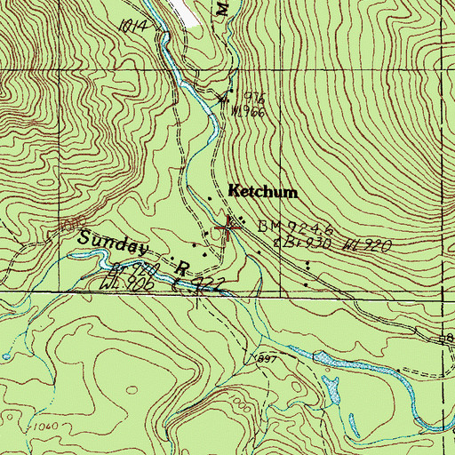 Topographic Map of Ketchum, ME