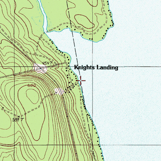 Topographic Map of Knights Landing, ME