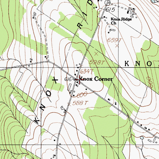Topographic Map of Knox Corner, ME