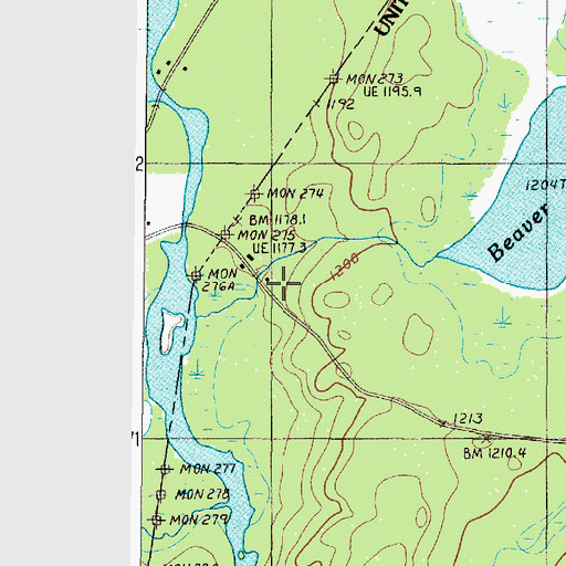 Topographic Map of Lac Frontiere, ME