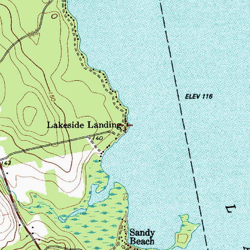Topographic Map of Lakeside Landing, ME