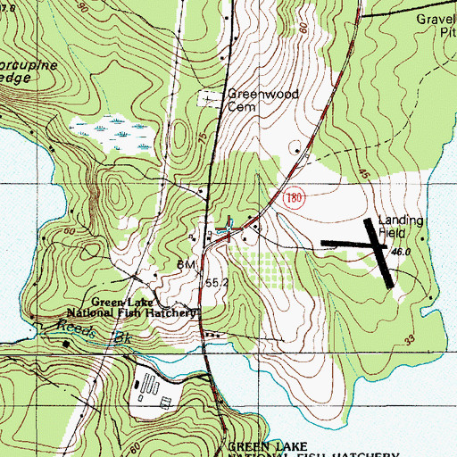 Topographic Map of Lakewood, ME