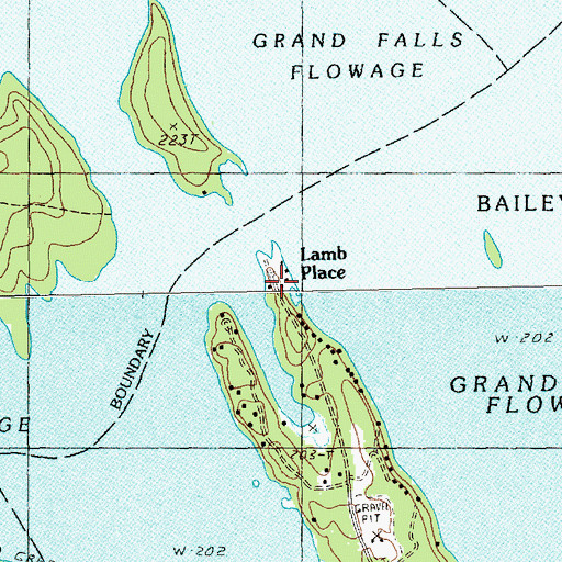Topographic Map of Lamb Place, ME