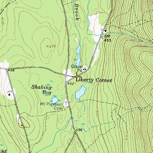 Topographic Map of Liberty Corner, ME