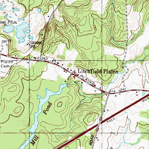 Topographic Map of Litchfield Plains, ME