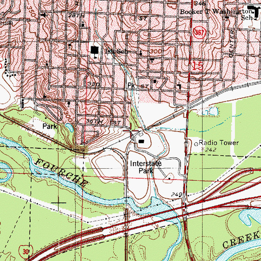 Topographic Map of Hot Springs Junction, AR