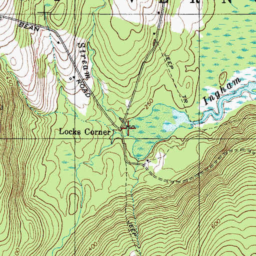 Topographic Map of Locks Corner, ME