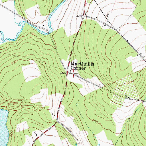 Topographic Map of MacQuillis Corner, ME