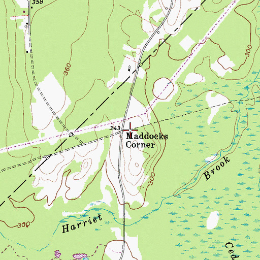 Topographic Map of Maddocks Corner, ME