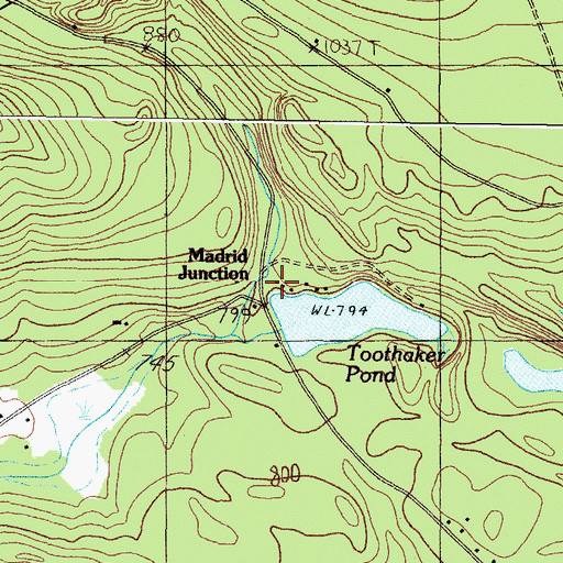 Topographic Map of Madrid Junction, ME