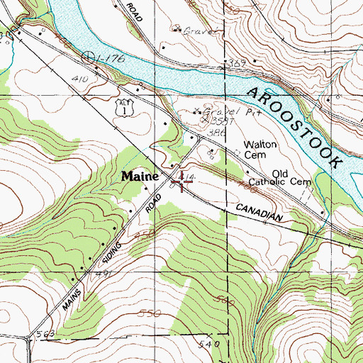 Topographic Map of Maine, ME