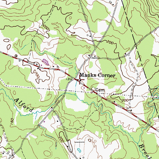 Topographic Map of Manks Corner, ME
