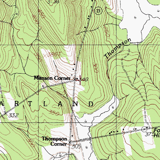 Topographic Map of Manson Corner, ME