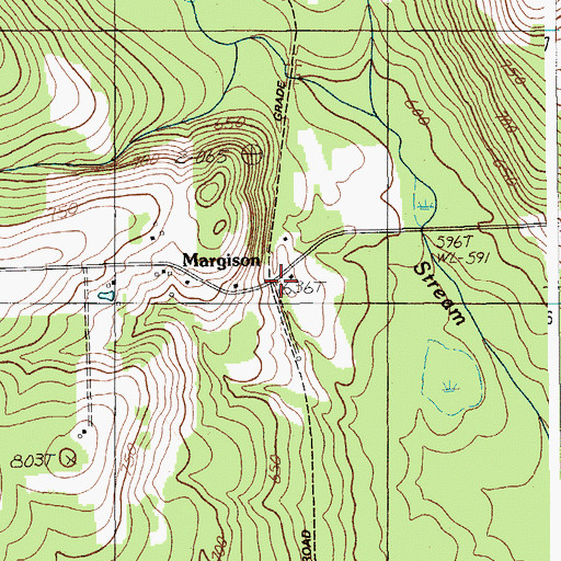 Topographic Map of Margison, ME
