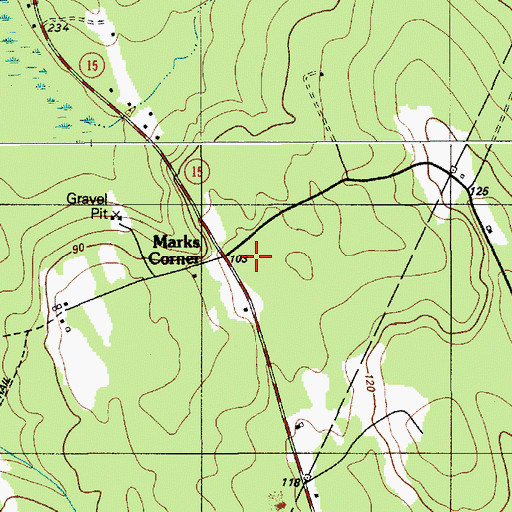 Topographic Map of Marks Corner, ME