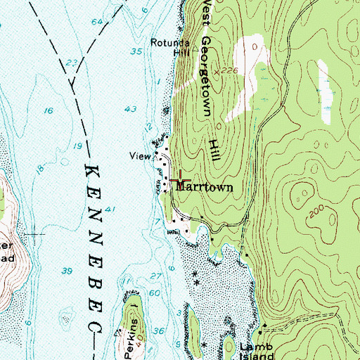 Topographic Map of Marrtown, ME