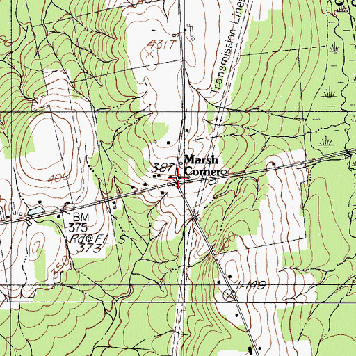 Topographic Map of Marsh Corner, ME