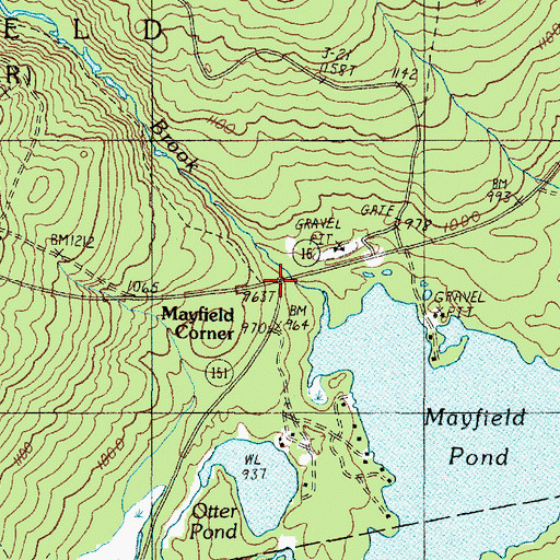 Topographic Map of Mayfield Corner, ME