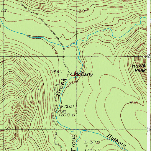 Topographic Map of McCarty, ME