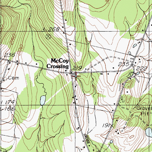 Topographic Map of McCoy Crossing, ME