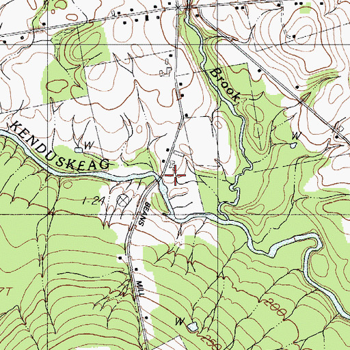 Topographic Map of McGregor Mill, ME
