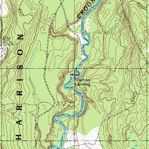 Topographic Map of Merrow Landing, ME