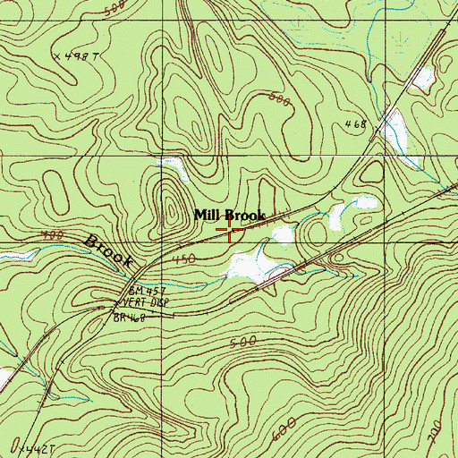 Topographic Map of Mill Brook, ME