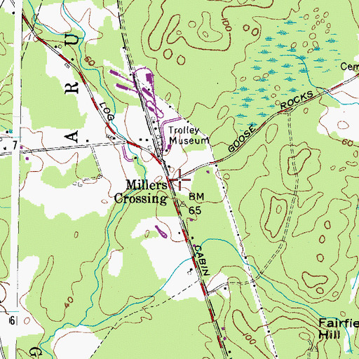 Topographic Map of Millers Crossing, ME