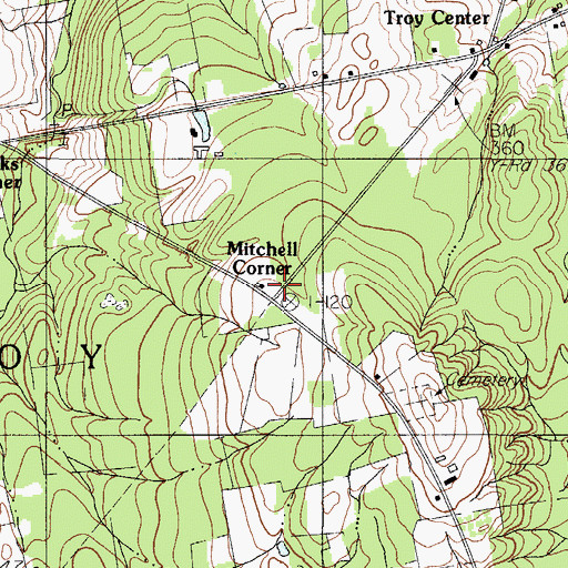 Topographic Map of Mitchell Corner, ME