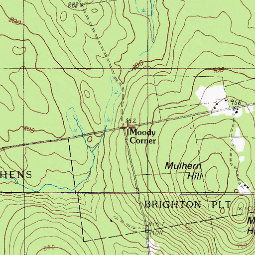 Topographic Map of Moody Corner, ME