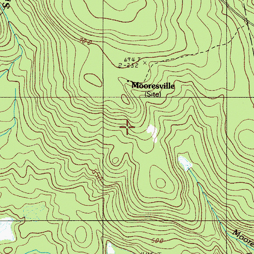 Topographic Map of Mooresville, ME