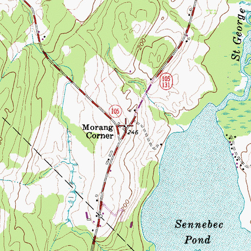 Topographic Map of Morang Corner, ME