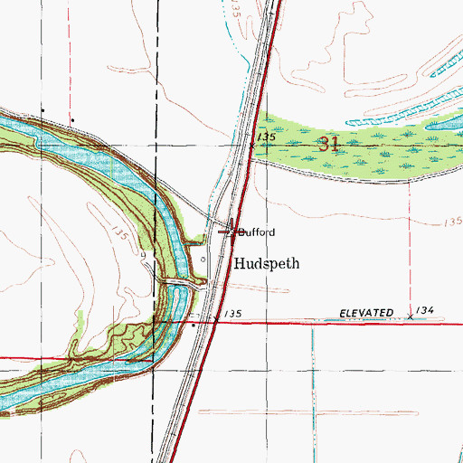 Topographic Map of Hudspeth, AR