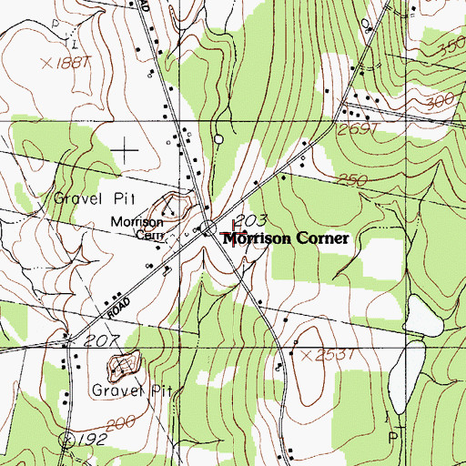 Topographic Map of Morrison Corner, ME