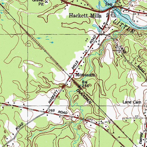 Topographic Map of Moussam, ME