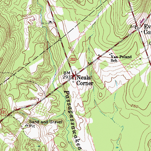 Topographic Map of Neals Corner, ME