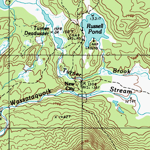 Topographic Map of New City, ME