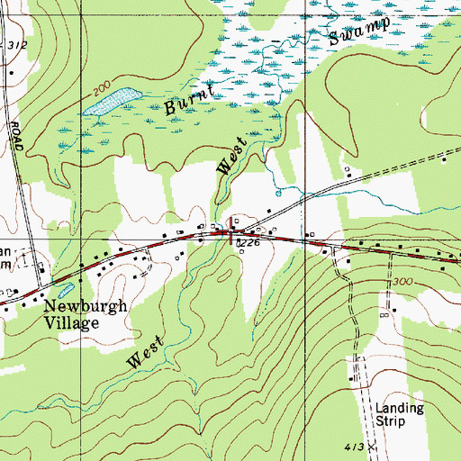 Topographic Map of Newburgh Village, ME
