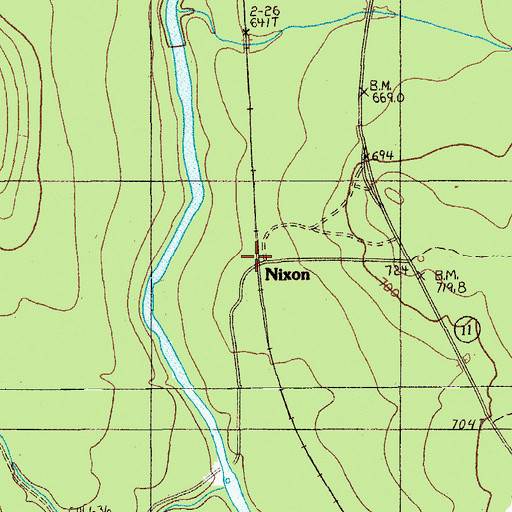 Topographic Map of Nixon, ME