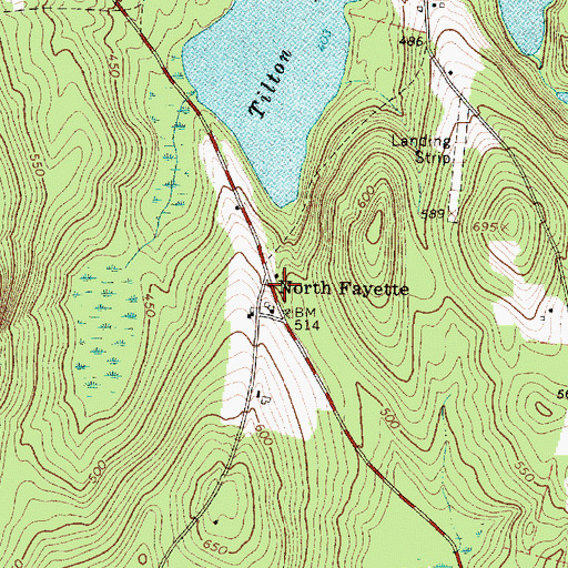 Topographic Map of North Fayette, ME