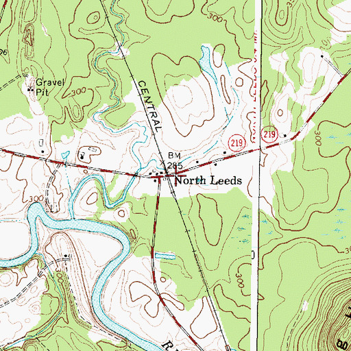 Topographic Map of North Leeds, ME