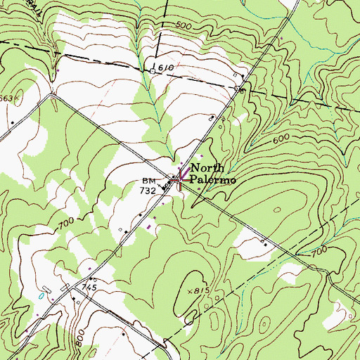 Topographic Map of North Palermo, ME