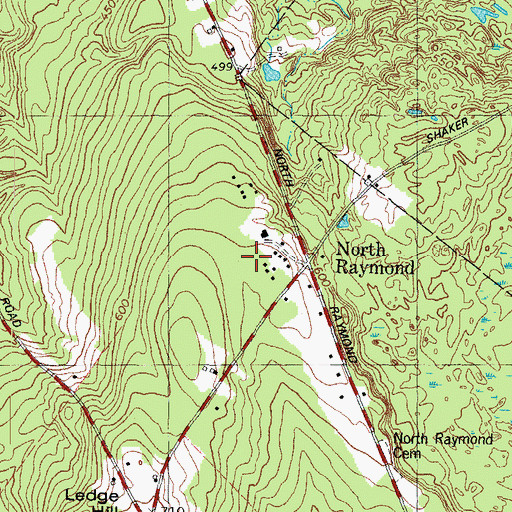 Topographic Map of North Raymond, ME