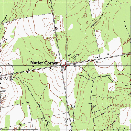 Topographic Map of Nutter Corner, ME