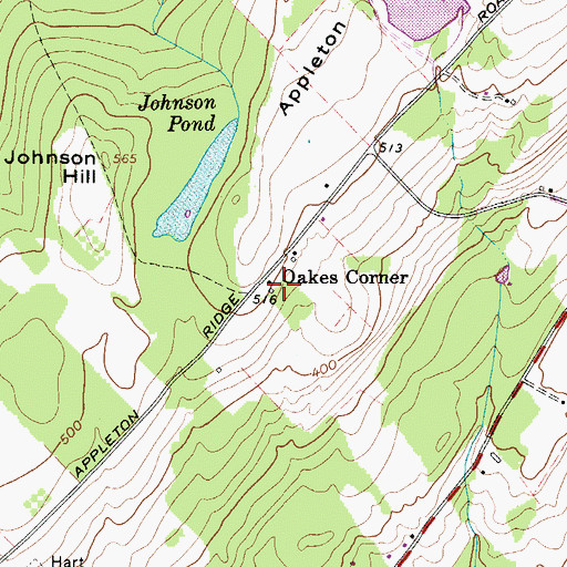 Topographic Map of Oakes Corner, ME