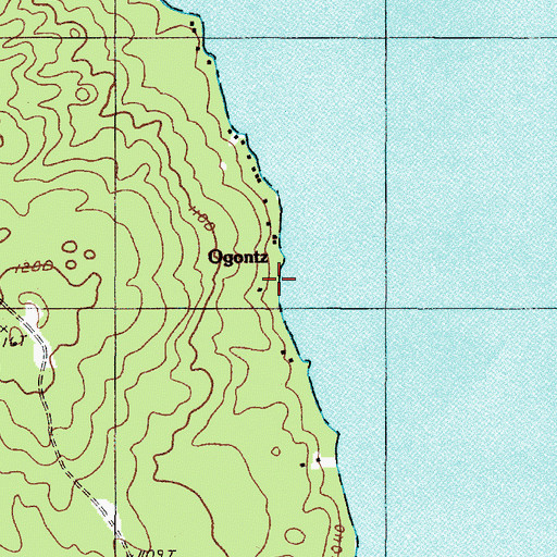 Topographic Map of Ogontz, ME
