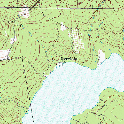 Topographic Map of Overlake, ME