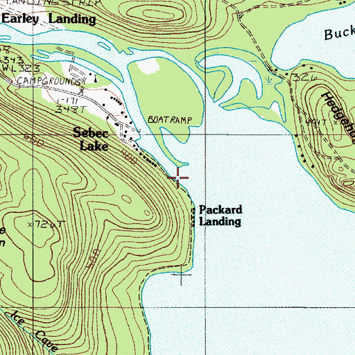 Topographic Map of Packard Landing, ME