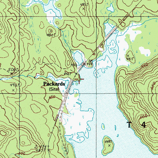 Topographic Map of Packards, ME