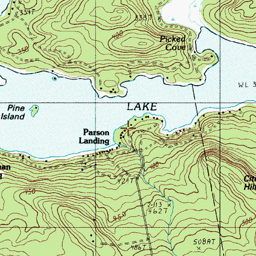 Topographic Map of Parson Landing, ME